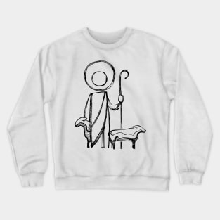 Jesus Good Shepherd illustration Crewneck Sweatshirt